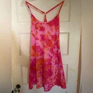 Outdoor Voices pink orange tie dye exercise dress